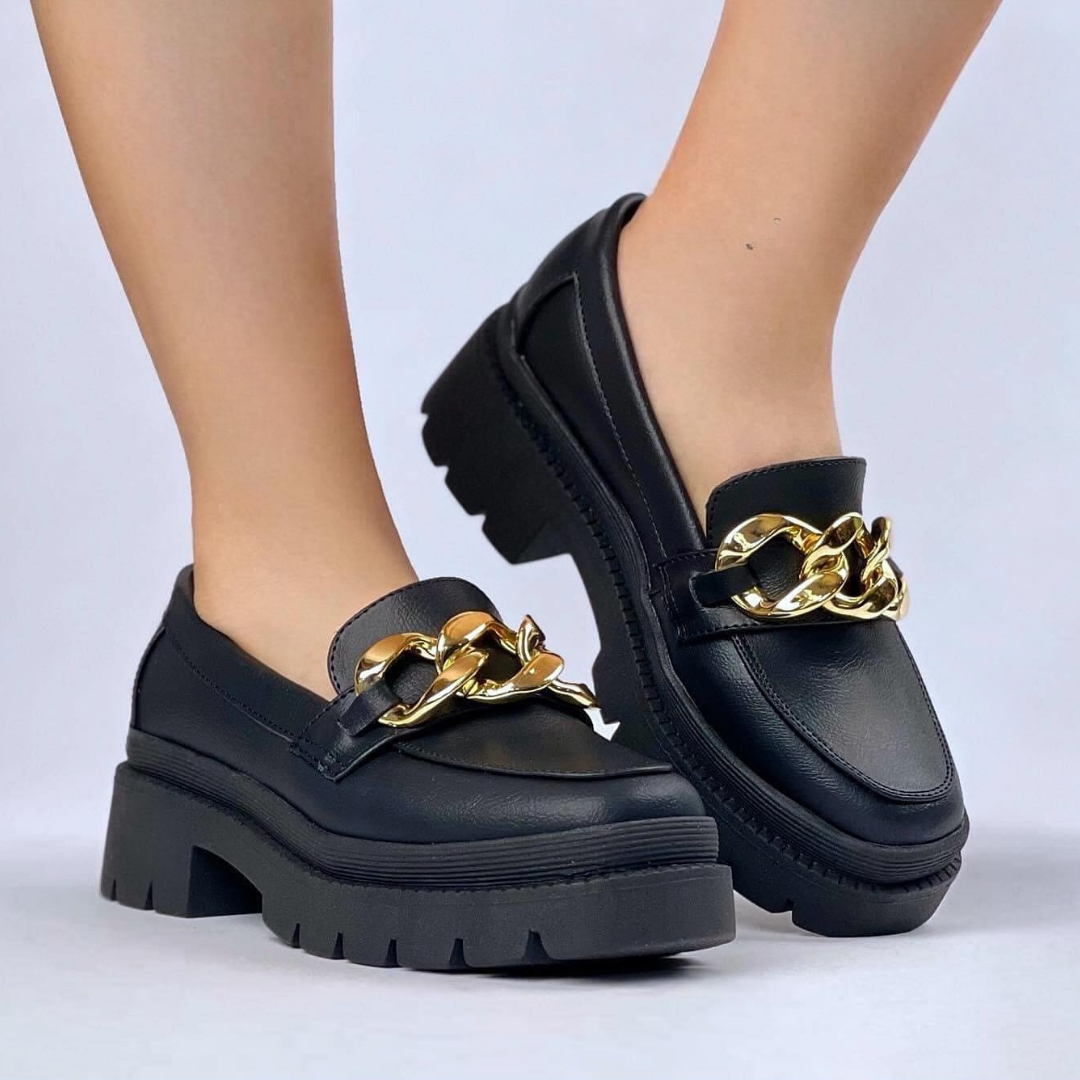 Mocassins de plataforma casual para mulher