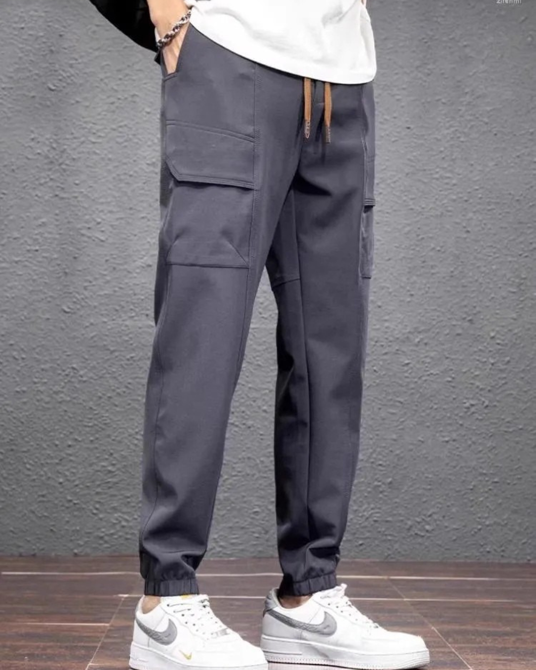 Calças Casuais Unissexo com Vários Bolsos