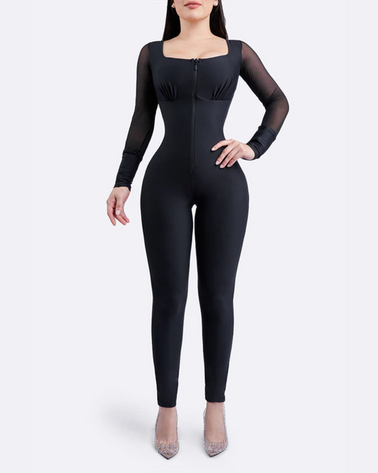 Modelador de Corpo Inteiro com Fecho Frontal e Efeito de Levantamento do Rabo