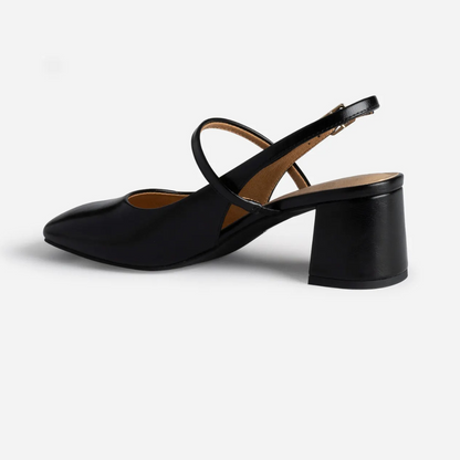 Sapatos Femininos de Salto Médio com Tira Cruzada e Bico Fino