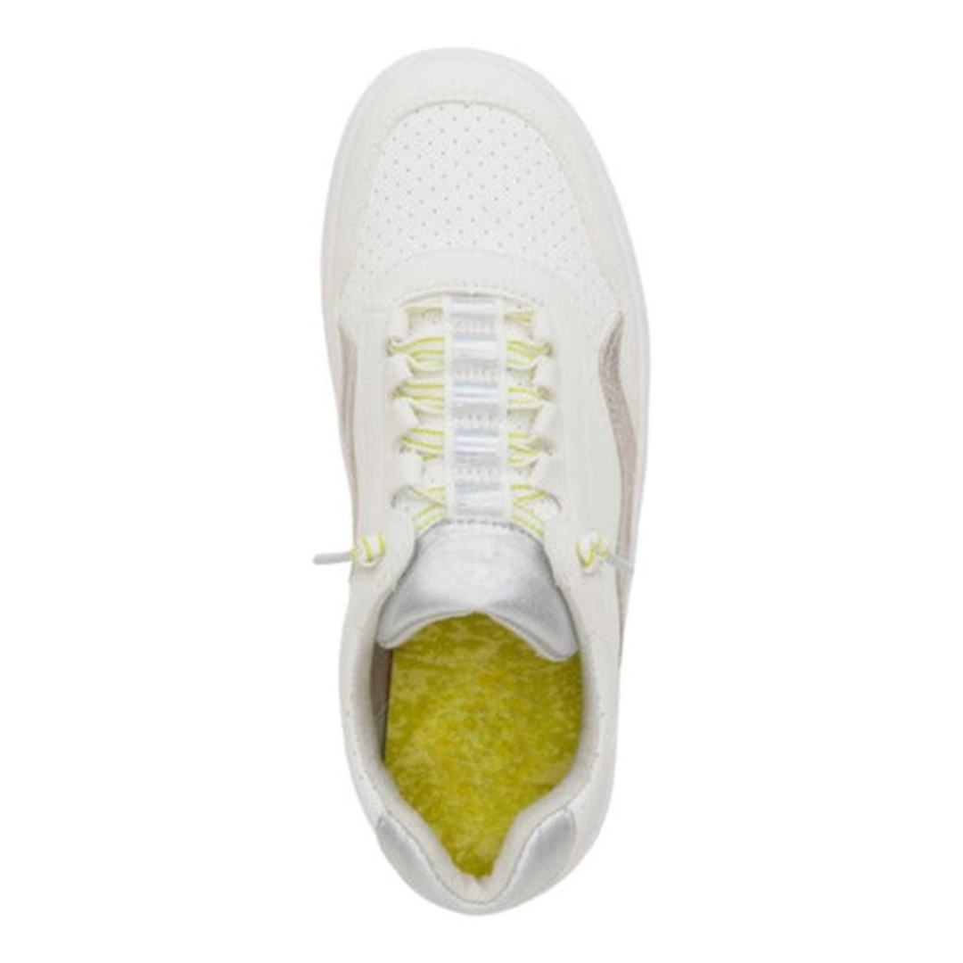 Sapatilhas Urbanas em Pele Branca com Pormenores Contrastantes