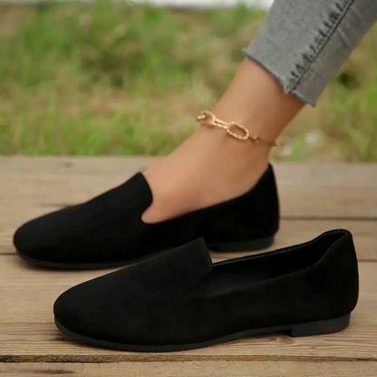 Sapatos Confortáveis de Biqueira Redonda com Sola de Plástico Leve