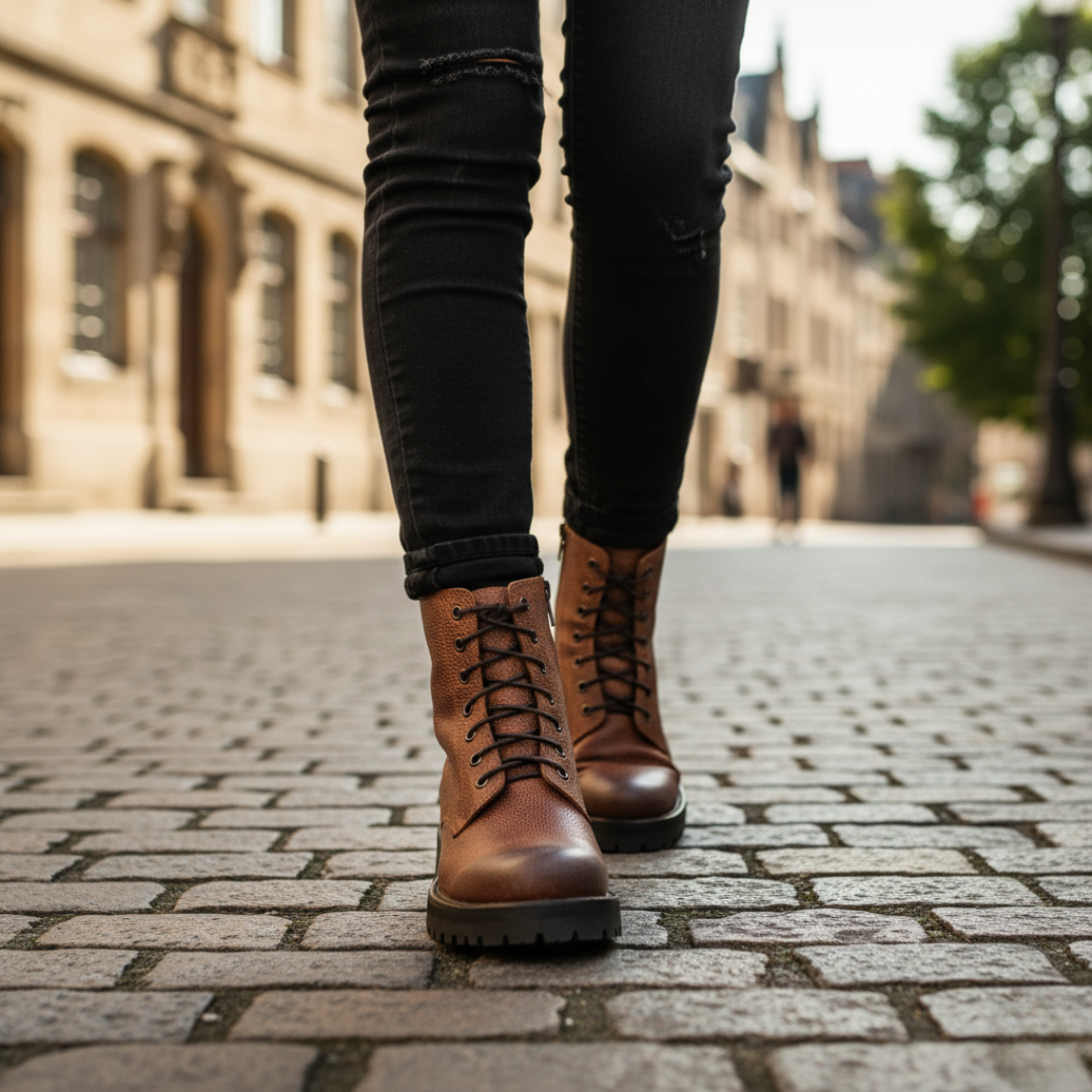 Botas de couro para mulher com design clássico