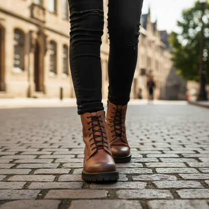 Botas de couro para mulher com design clássico