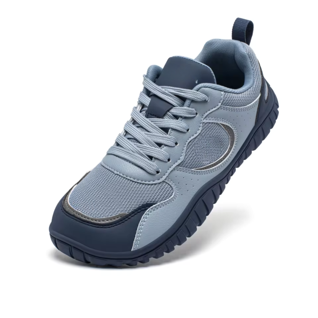 Calçado desportivo unissex respirável de biqueira larga com sola ortopédica