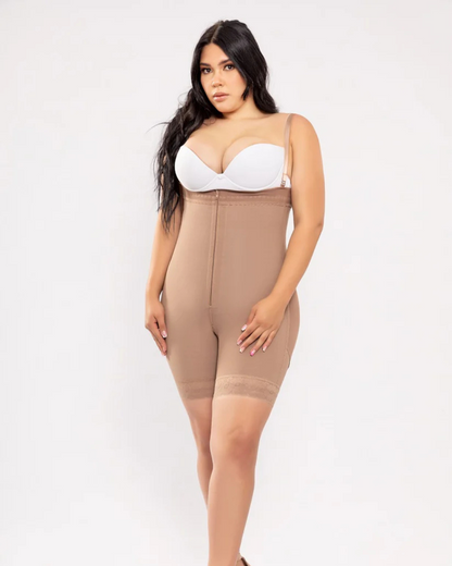 Cinta modeladora de Alta Compressão com Renda Invisível e Fecho de Correr para Melhorar a Figura