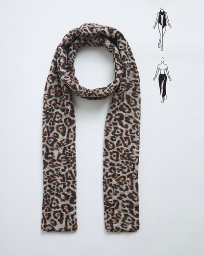 Sarongue com estampado animal com padrão leopardo