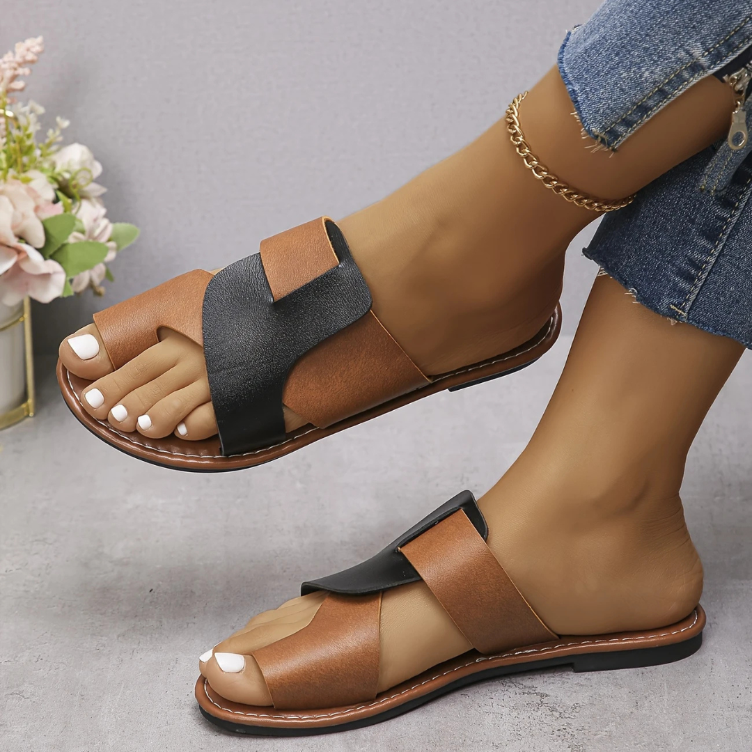 Sandálias rasas de Sola Ortopédica para mulher