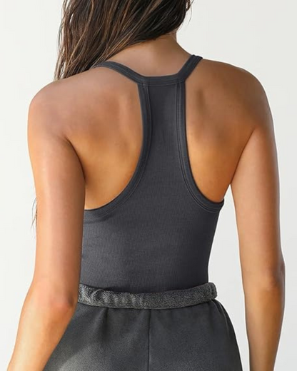 Blusas de Treino Femininas com Decote em V e Costas Cruzadas (OFERTA 2X1)