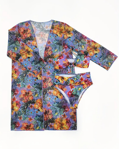 Biquíni tropical com tanga a condizer