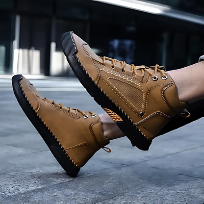 Botas ortopédicas de couro para homem