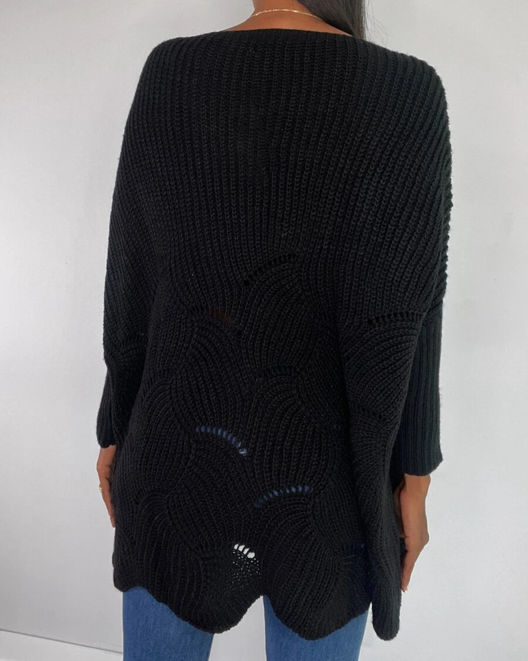 Camisola Unicolor com Gola Assimétrica para Mulher