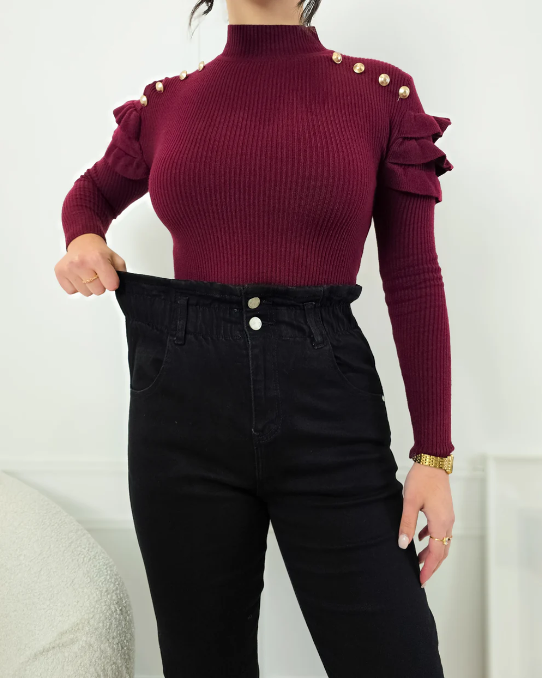 Calças com Efeito Estilizador para Mulher