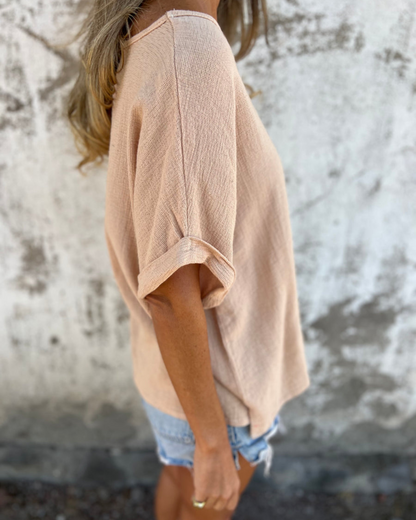 Camiseta de Manga Curta com Gola Redonda