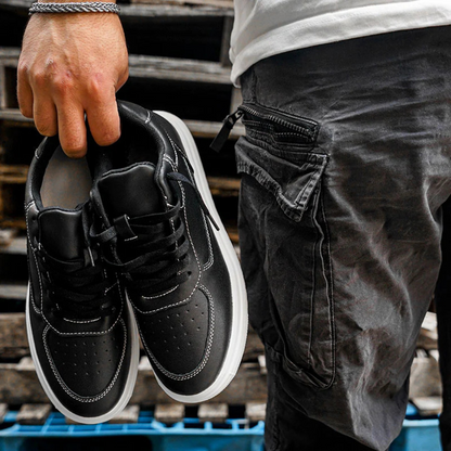 Ténis Casuais para Homem com Design em Pele e Sola Grossa