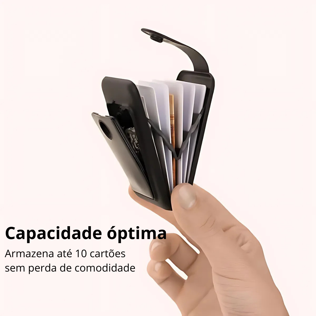 Carteira Minimalista com Proteção RFID e Design Compacto para Cartões