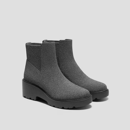 Botas slip-on impermeáveis com sola alta antiderrapante para mulher