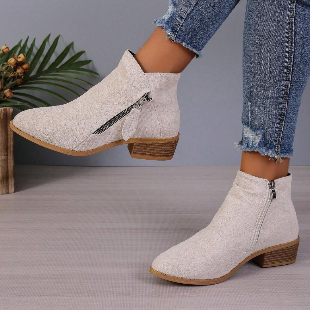 Botas de Cano Médio para Mulher com Fecho de Correr Lateral