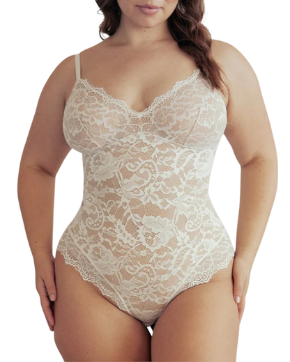 Body Modelador de Renda Integral com Cueca para Mulher
