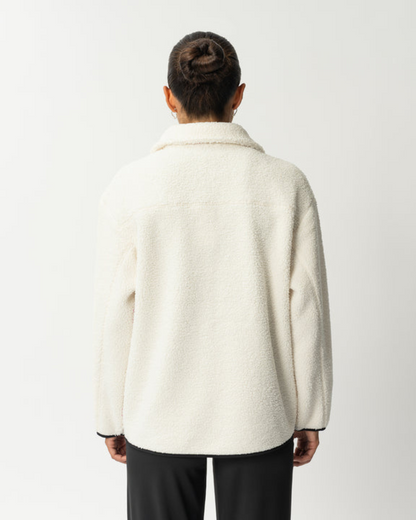 Casaco de Lã com Fecho de Correr à Frente e Gola Alta