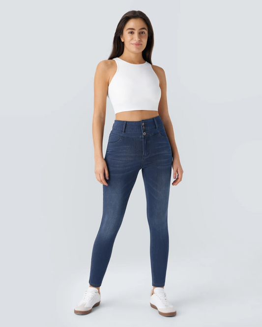 Calça Jeans Flexível Cintura Alta com Conforto Total