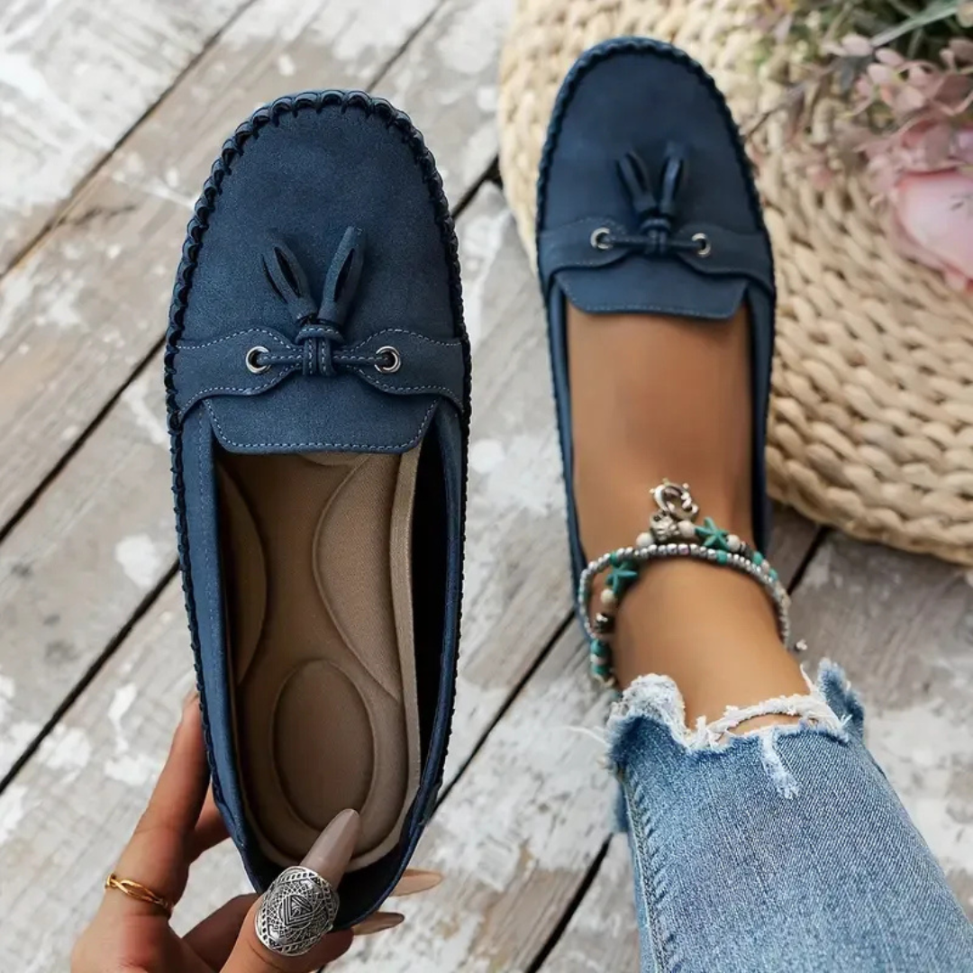 Mocassins de Mulher Macios e Confortáveis de Estilo Vintage com Laço