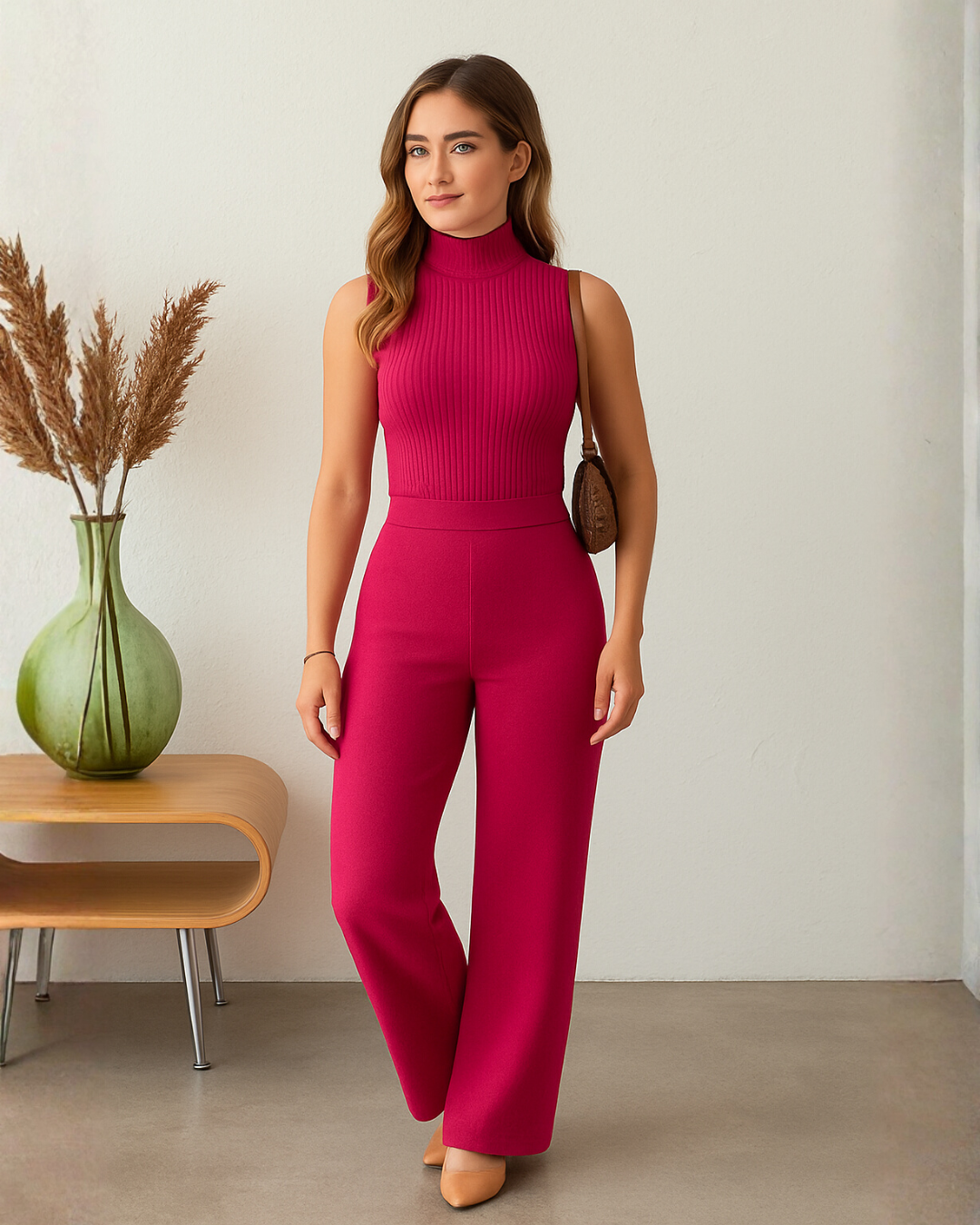 Conjunto Elegante de Três Peças Versatilidade com Estilo para Mulher