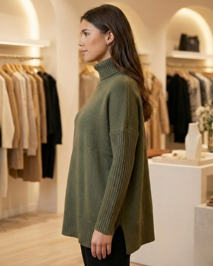 Camisola de gola alta de luxo para mulher