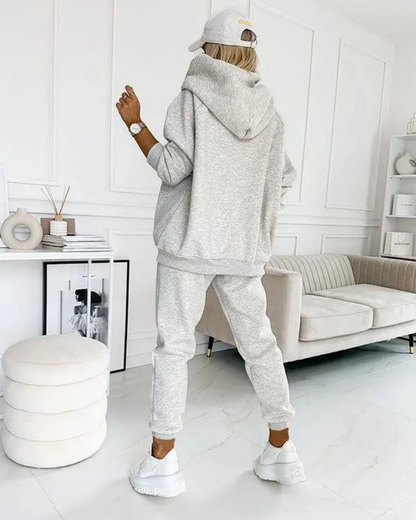 Moletom desportivo informal com capuz para mulher