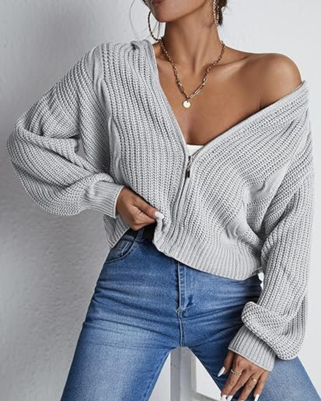 Cardigã de Malha Macio e Confortável para Mulher