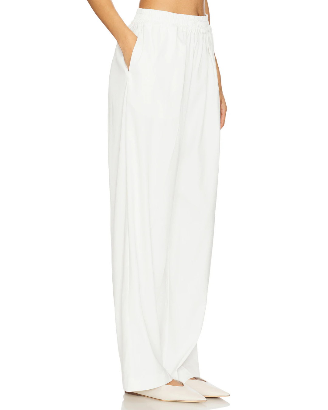 Calças Largas de Linho com Cintura Ajustável para mulher