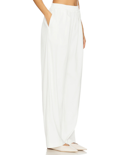 Calças Largas de Linho com Cintura Ajustável para mulher