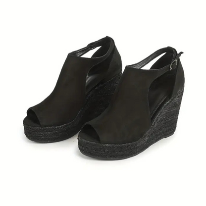 Sandálias de Cunha Espadrille para Mulher com Acabamento Elegante e Design Coberto