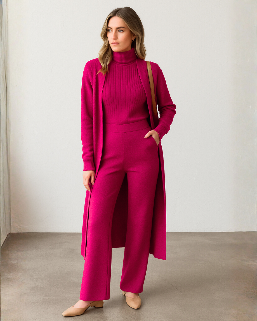 Conjunto Elegante de Três Peças Versatilidade com Estilo para Mulher