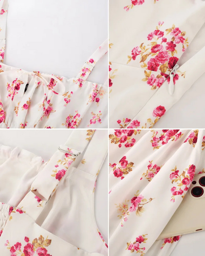 Vestido Floral com Cintura de Espartilho para Maior Ajuste e Bolsos Laterais para Mulher