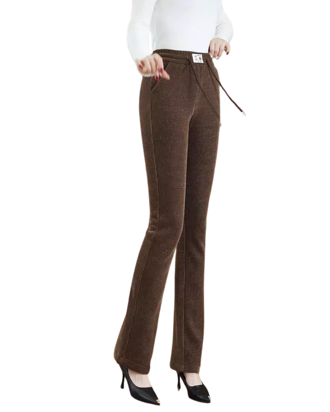 Calças térmicas à boca de sino para mulher