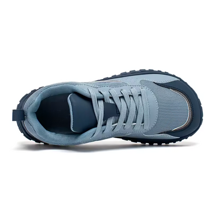 Calçado desportivo unissex respirável de biqueira larga com sola ortopédica