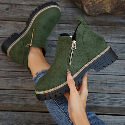 Botas de Cano Curto com Fecho de Correr para Mulher