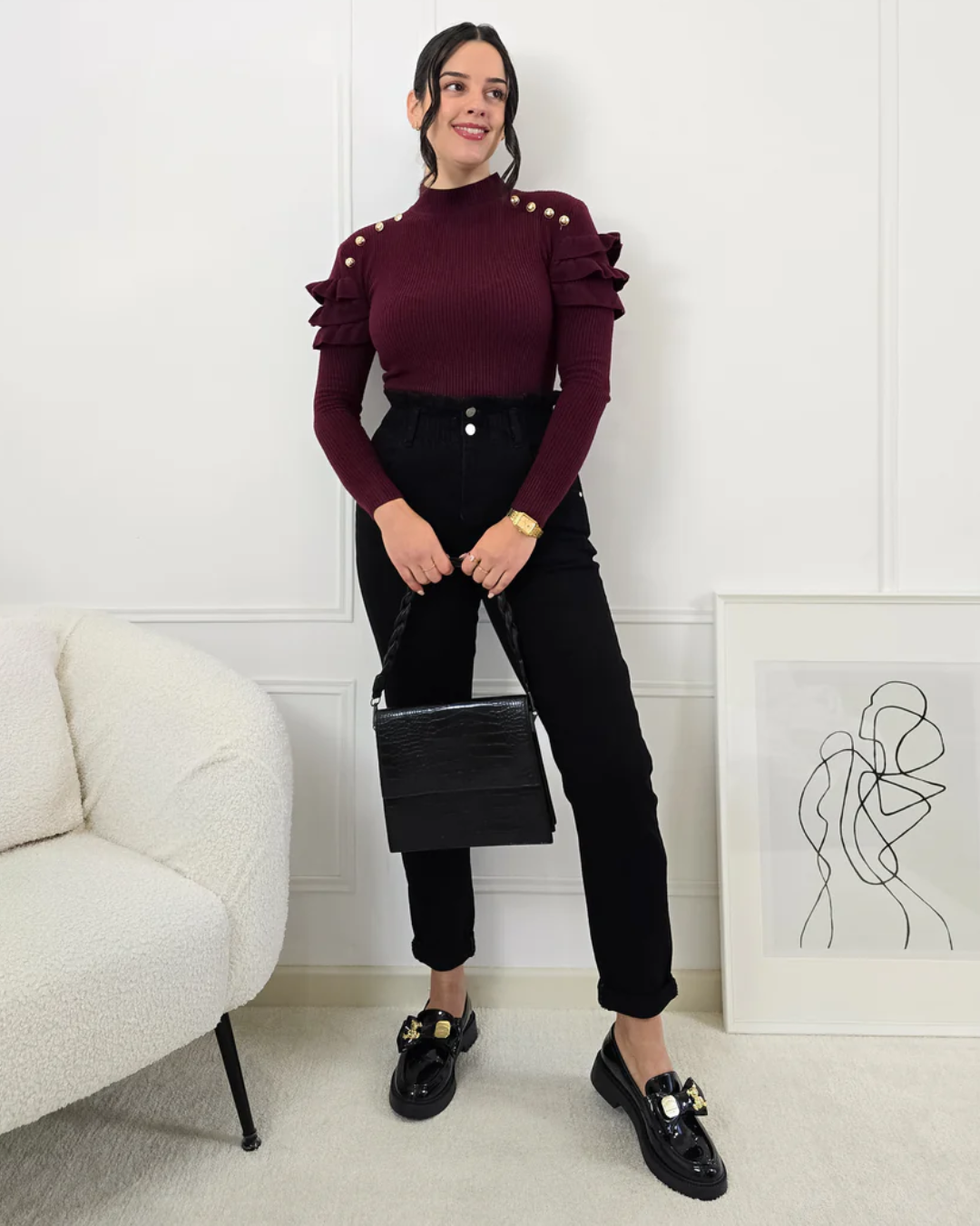 Calças com Efeito Estilizador para Mulher