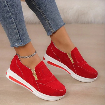 Sapatos Leves e Confortáveis com Fechos Laterais para Mulher