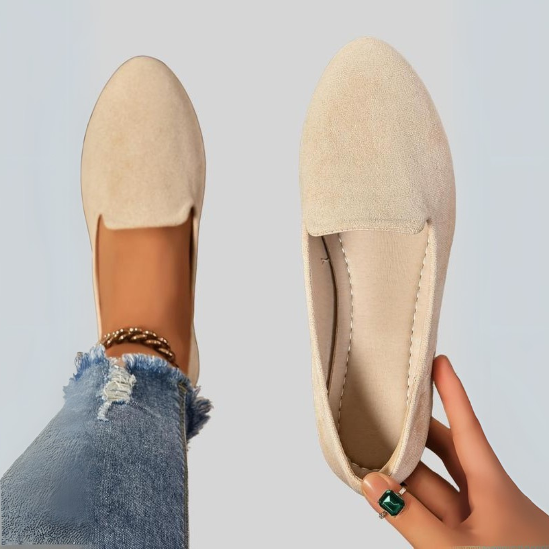 Sapatos Confortáveis de Biqueira Redonda com Sola de Plástico Leve