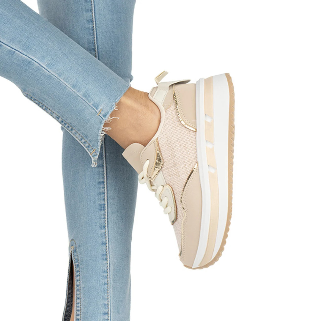 Sapatos de plataforma confortáveis e casuais para mulher com sola grossa