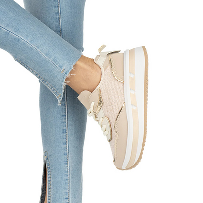 Sapatos de plataforma confortáveis e casuais para mulher com sola grossa