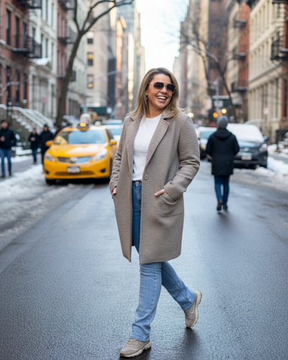 Casaco elegante para mulher cor bege