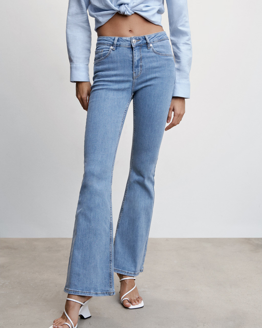 Calças Médias de Perna Larga para Mulher