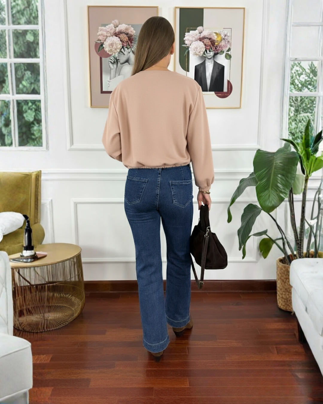 Chaqueta Bomber Suave con Cremallera Para Mujer