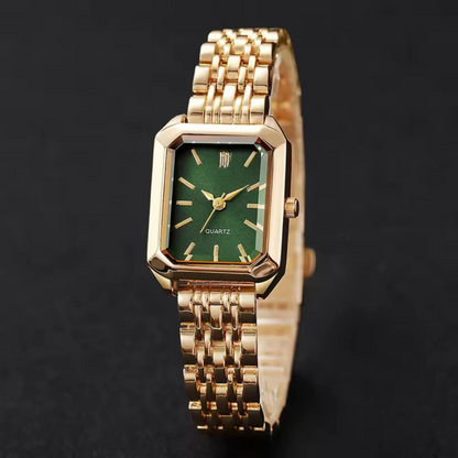 Relógio quadrado de mulher em aço inoxidável