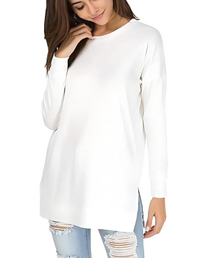 Camisola de Manga Comprida e Folgada para um Estilo Casual e Confortável