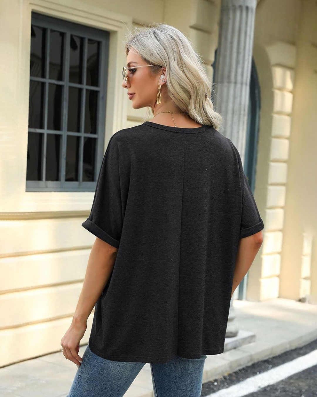 Camiseta de Manga Curta com Gola Redonda