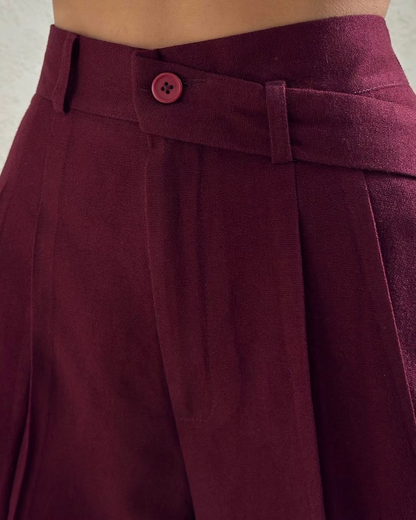 Calças largas casuais para mulher com estilo clássico